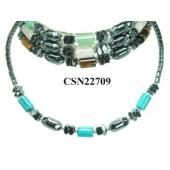 Semi precious Stone Hematite Beads Chain Choker Fashion Women Necklace